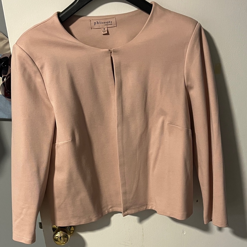 Philosophy Women's Blush Pink Blazer cropped